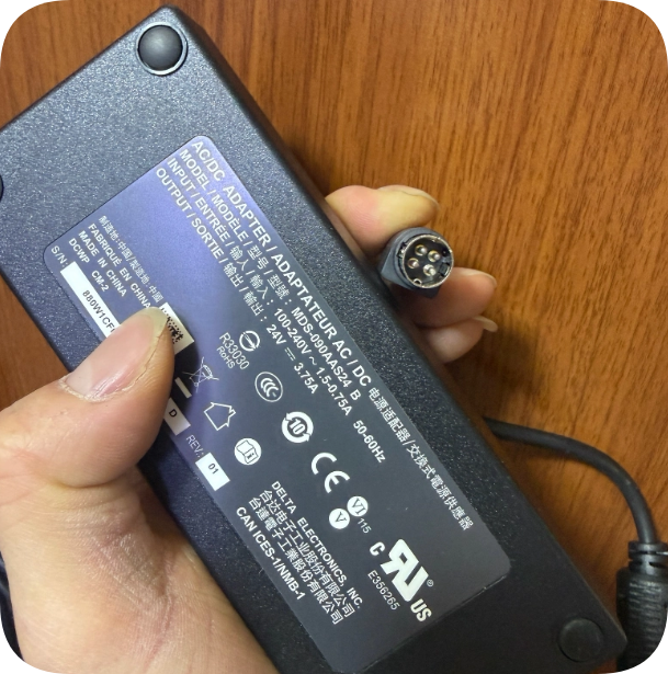 *Brand NEW* Delta MDS-090AAS24B 24V 3.75A 90W 4-Pin DIN Desktop AC-DC Power Adapter with Cable Power Supply